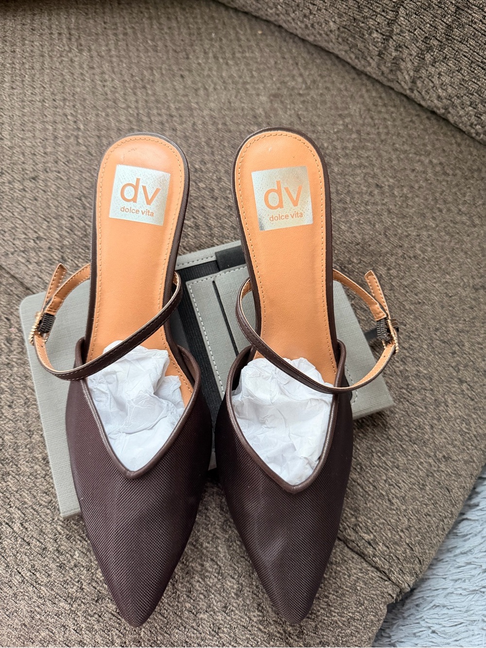 Dolce Vita Dark Brown Pointed-Toe heels.